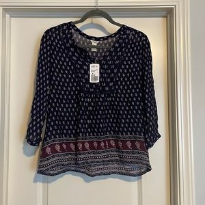 NWT navy boho top